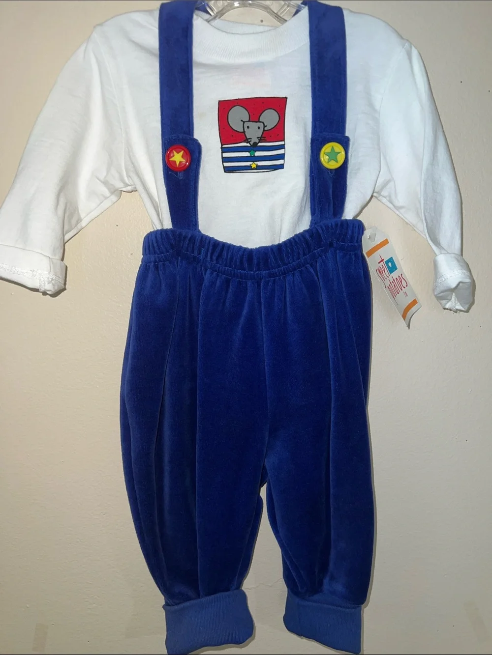 Vintage Kids NOS 2 Piece with Cute Mouse and Star Theme